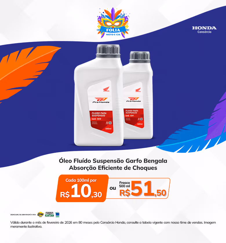 Banner Fevereiro Moto e Cia Honda Óleo Fluído de Suspensão Bengala