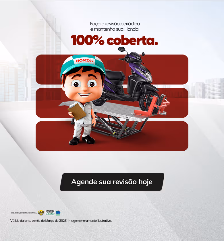 Banner Março 2026 Moto & Cia Honda Serviços, Agende sua Revisão