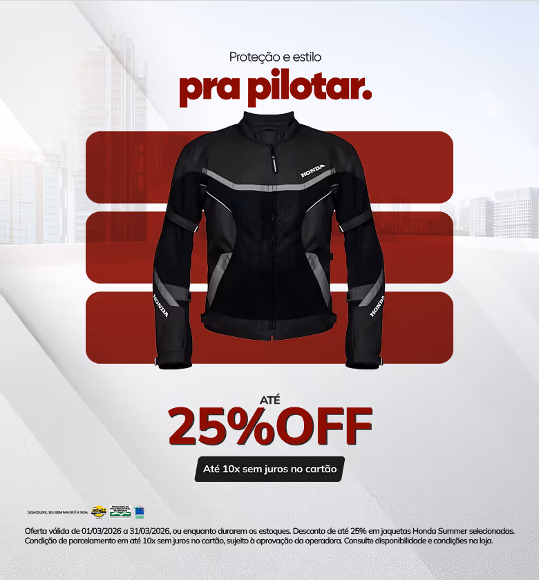 Banner Março 2026 Moto & Cia Honda Produto Jaqueta Summer Promoção