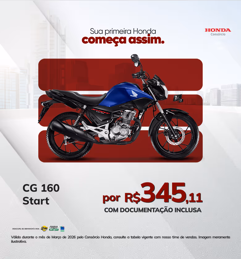 Banner Março 2026 Moto & Cia Honda Consórcio CG 160 Start