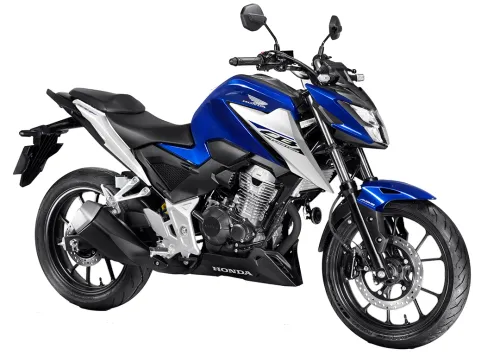 CB 300F Twister lateral azul destacando design esportivo