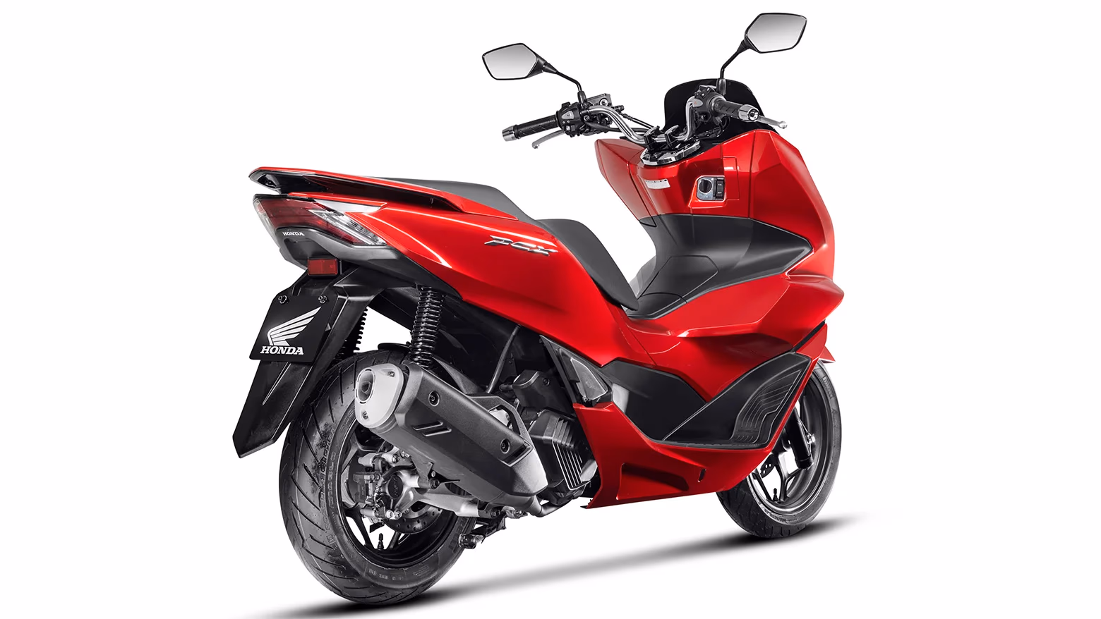 PCX vermelha vista lateral traseira direita - 10 de 12